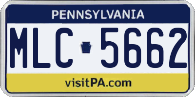 PA license plate MLC5662