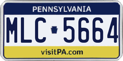 PA license plate MLC5664