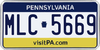 PA license plate MLC5669