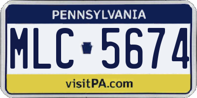 PA license plate MLC5674