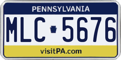 PA license plate MLC5676