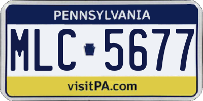 PA license plate MLC5677