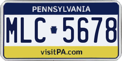 PA license plate MLC5678