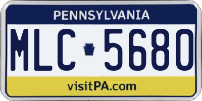 PA license plate MLC5680