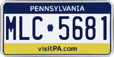 PA license plate MLC5681