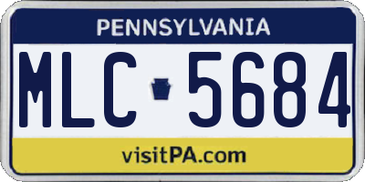 PA license plate MLC5684