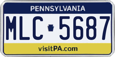 PA license plate MLC5687