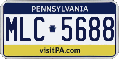 PA license plate MLC5688