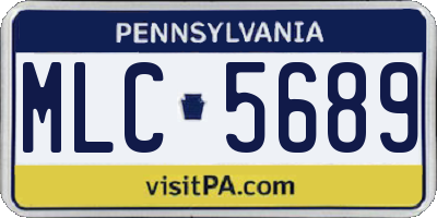 PA license plate MLC5689