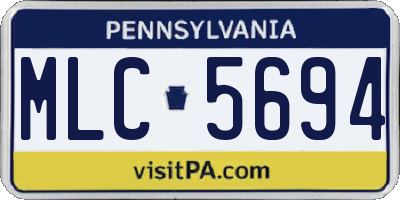 PA license plate MLC5694