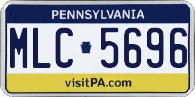 PA license plate MLC5696