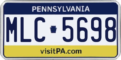 PA license plate MLC5698