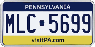 PA license plate MLC5699