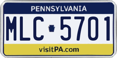 PA license plate MLC5701