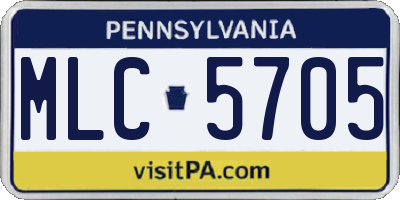 PA license plate MLC5705