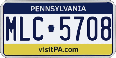PA license plate MLC5708