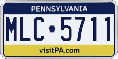 PA license plate MLC5711