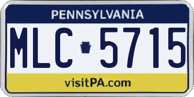 PA license plate MLC5715