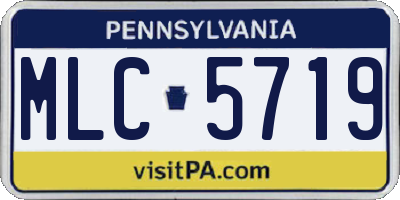 PA license plate MLC5719