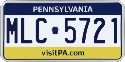 PA license plate MLC5721