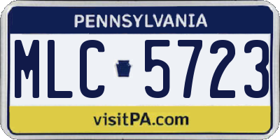 PA license plate MLC5723