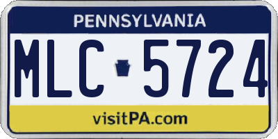PA license plate MLC5724