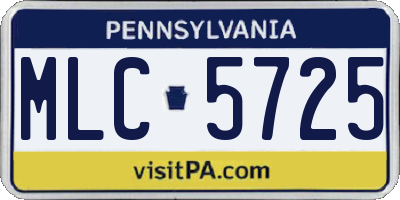 PA license plate MLC5725