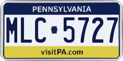 PA license plate MLC5727