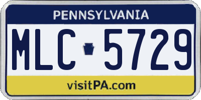 PA license plate MLC5729