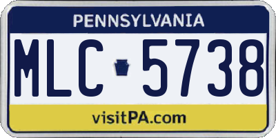 PA license plate MLC5738