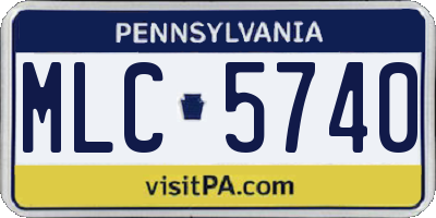 PA license plate MLC5740