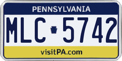 PA license plate MLC5742