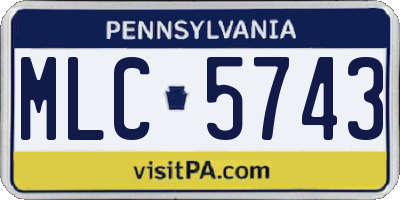 PA license plate MLC5743