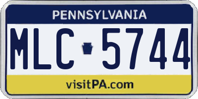 PA license plate MLC5744