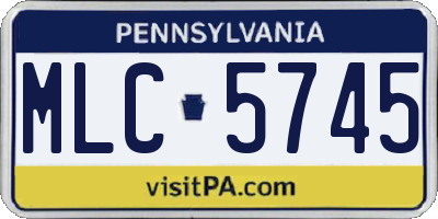 PA license plate MLC5745