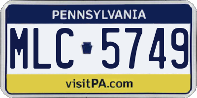 PA license plate MLC5749