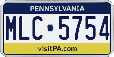 PA license plate MLC5754