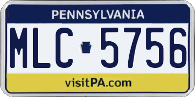 PA license plate MLC5756