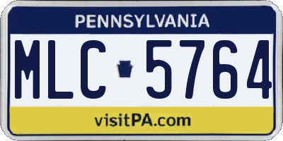 PA license plate MLC5764