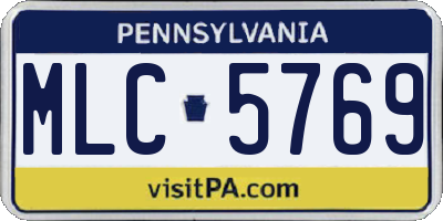 PA license plate MLC5769