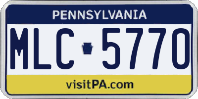 PA license plate MLC5770