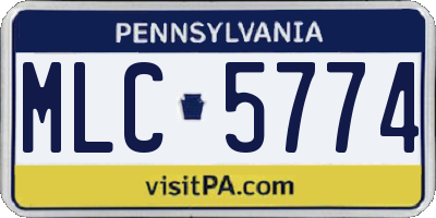 PA license plate MLC5774