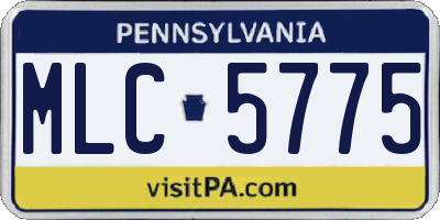 PA license plate MLC5775