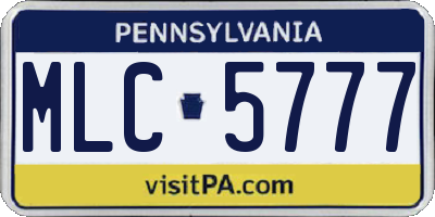 PA license plate MLC5777
