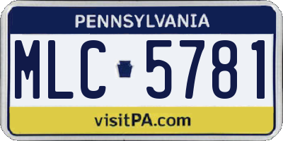 PA license plate MLC5781