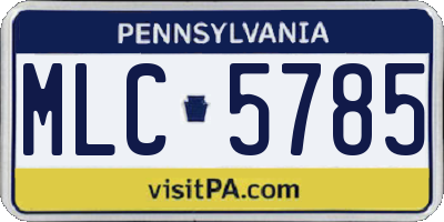 PA license plate MLC5785