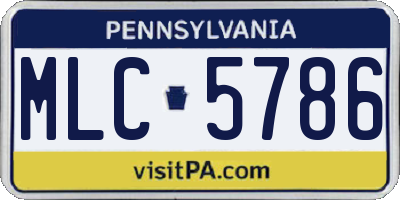 PA license plate MLC5786