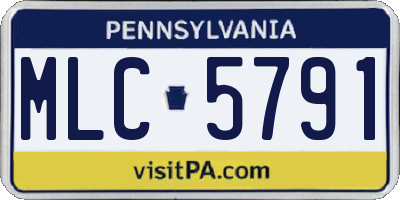 PA license plate MLC5791