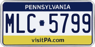 PA license plate MLC5799