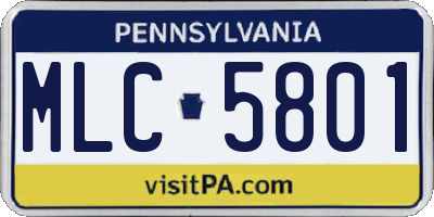 PA license plate MLC5801